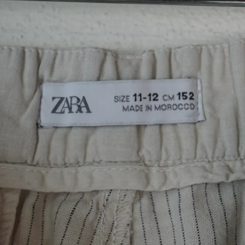 Zara Kids Boys‎ Linen Blend Striped Shorts Size 11/12 Tan Beachy Vacation Travel